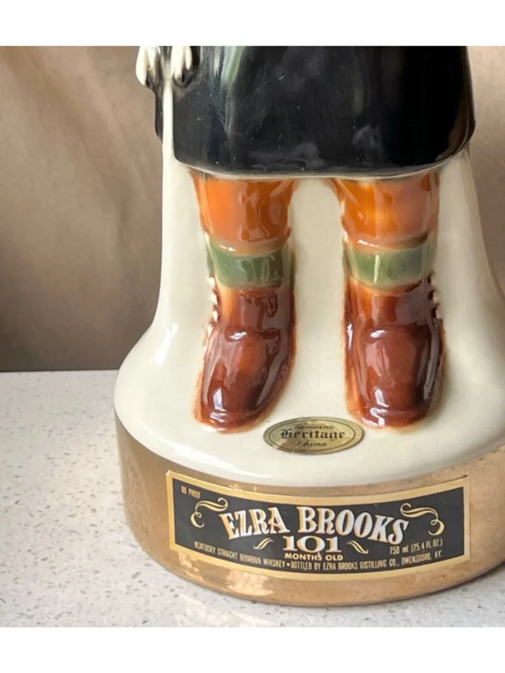 Ezra Brooks Decanter 101 Heritage Koyemsi Mudhead Kachina Doll Ceramic 13.5